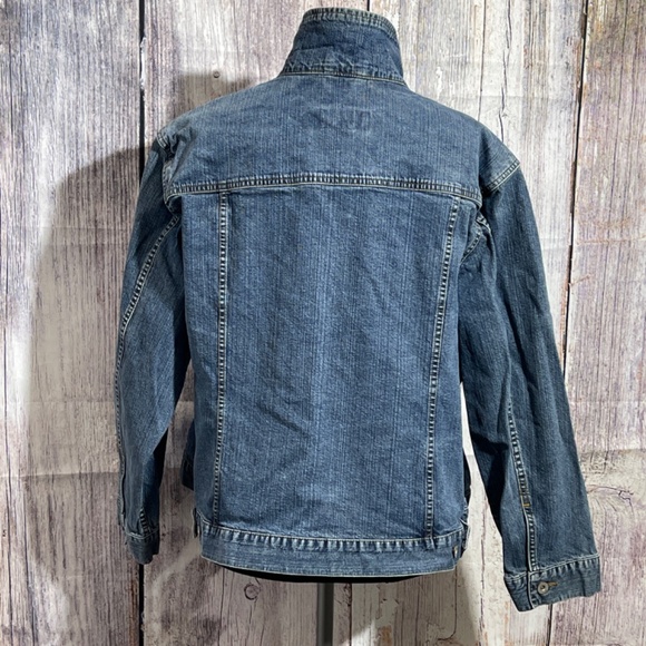 Eddie Bauer Medium Wash Stretch Denim Jacket Size XXL Plus Size - Picture 3 of 5